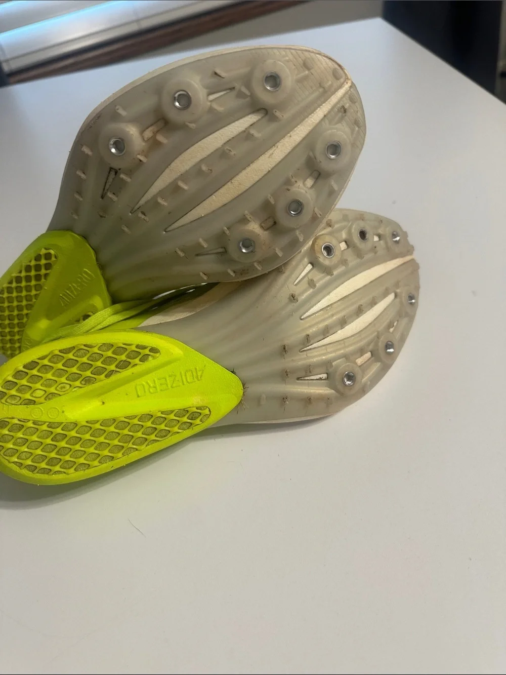 adidas Adizero Pro Spikes Neon Yellow and Black - size 7